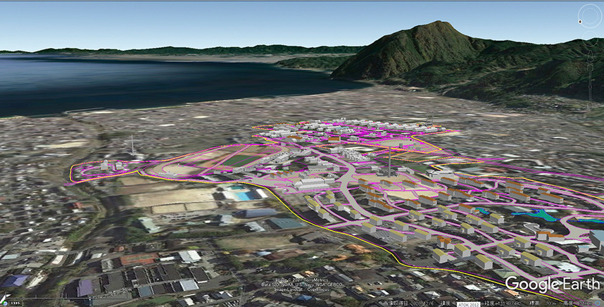 鳥瞰大分市方面