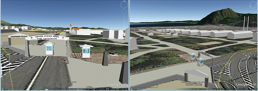 キャンプ正門+キャンプ正門から大分市方面