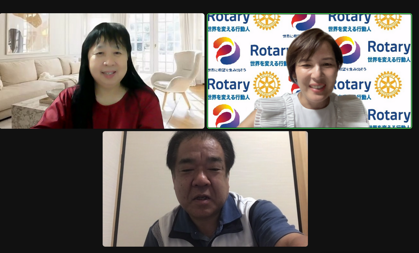 オンラインでの社会奉仕委員会の様子