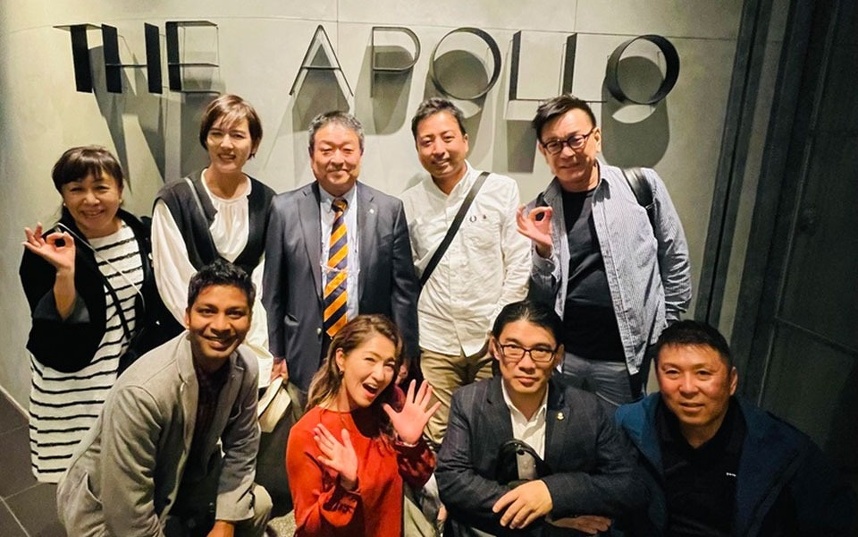 左上から本田会長エレクト、神鳥幹事、東京八王子RC小坂会員、私、今長会員 左下からスチッタ会員、紅葉谷会員、武田会員、松岡会員