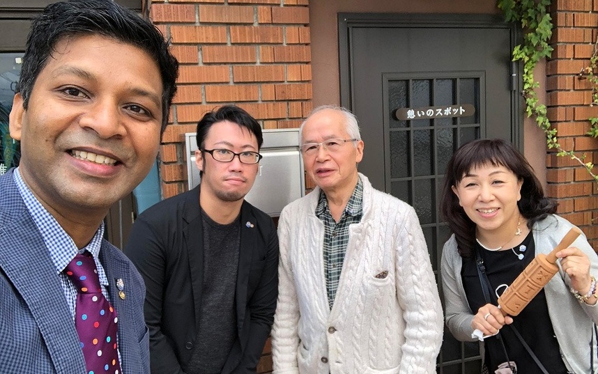 スチッタパスト会長とクラブメンバーの会社訪問