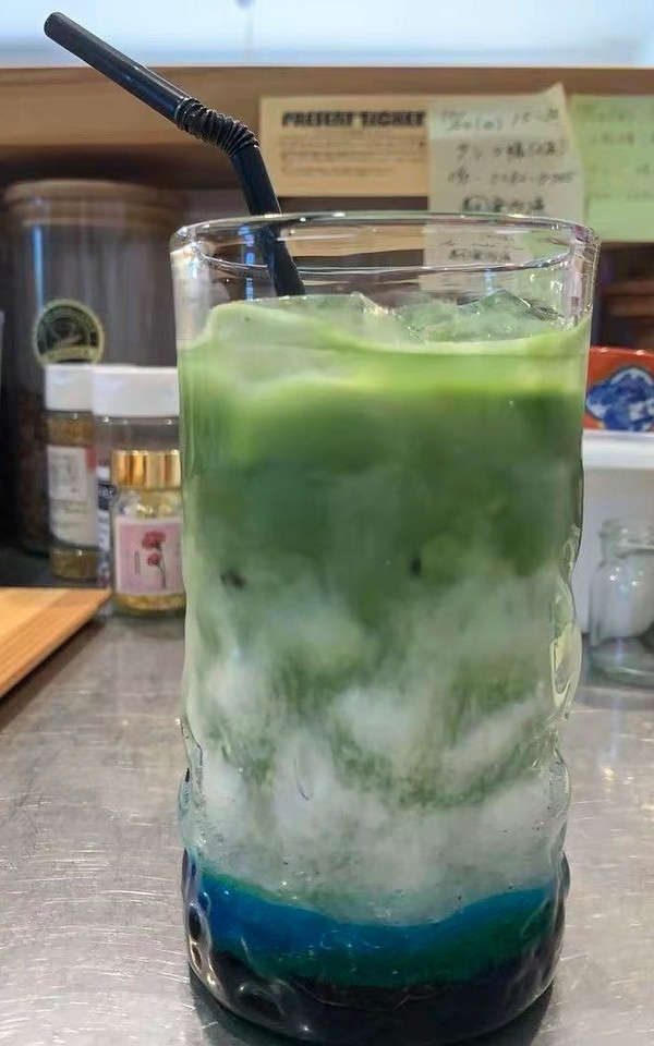 バイト先で作った抹茶ラテ　出所：筆者撮影